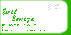 emil bencze business card